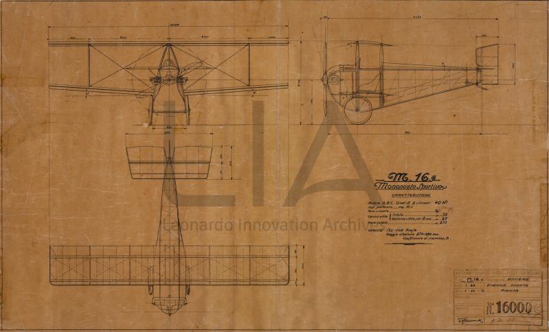 Nieuport Macchi - M.16 G monoposto sportivo - trittico